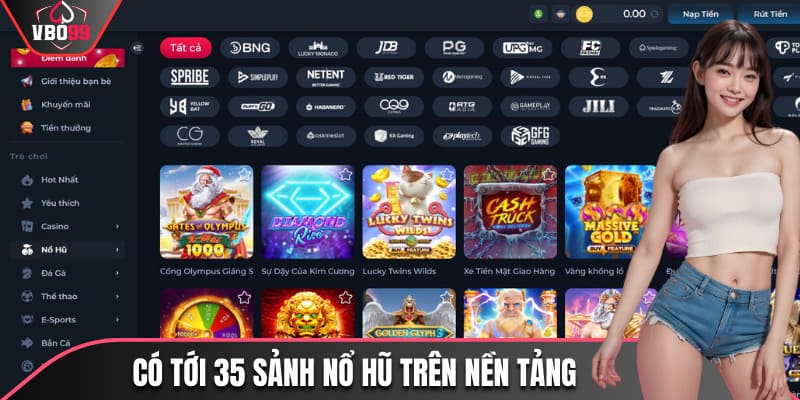 Có tới 35 sảnh nổ hũ trên nền tảng